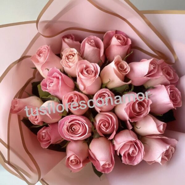 Bouquete de 24 rosas hermosas.